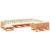 vidaXL 10-delige Loungeset met kussens massief grenenhout wasbruin