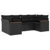 vidaXL 6-delige Loungeset met kussens poly rattan zwart