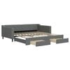 vidaXL Slaapbank onderschuifbed en lades 100x200 cm stof donkergrijs
