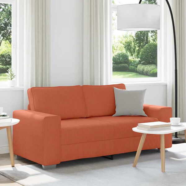 vidaXL Loveseat Sofa Rood Oranje 180x77x82 cm Corduroy Stof