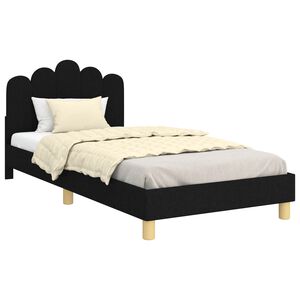vidaXL Bedframe voor kinderen met hoofdbord Zwart 90 x 200 cm Stof