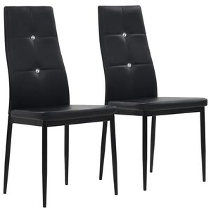vidaXL Eetkamerstoelen 2 st kunstleer zwart