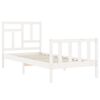vidaXL Bedframe met hoofdbord massief hout wit