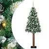 vidaXL Slanke Kerstboom Groen 180 cm PVC en massief dennenhout
