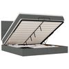 vidaXL Ottoman bed met matrassen en LED's 200x200cm stof donkergrijs