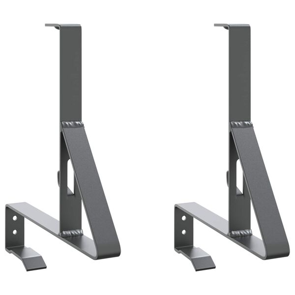 vidaXL Sneeuwbeveiligingsteun 2 pcs Antraciet 29,5 x 3 x 34,5 cm Staal
