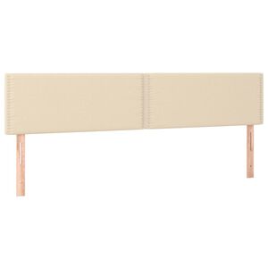 vidaXL Hoofdborden 180x5x78/88 cm stof cr&egrave;mekleurig