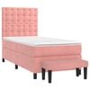 vidaXL Boxspring met matras fluweel roze 80x200 cm