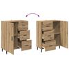 vidaXL Hoge kast met lade 2 pcs Artisan Eiken Bewerkt hout