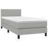 vidaXL Boxspring met matras stof lichtgrijs 80x200 cm