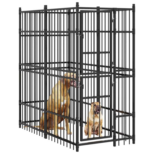 vidaXL Hondenkennel 1,84 m&sup2; staal