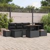 vidaXL Tuin Sofa Set met opslag 7 pcs Zwart Poly riet