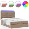 vidaXL Ottoman bed met matras en LED's 140x200cm kunstleer