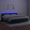vidaXL Boxspring met matras en LED fluweel donkergroen 200x200 cm