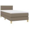 vidaXL Boxspring met matras en LED stof taupe 80x200 cm
