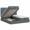 vidaXL Ottoman Bed met Matrassen en LED Donkergrijs 160 x 200 cm Stof