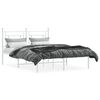 vidaXL Bedframe met hoofdbord metaal wit 140x200 cm
