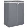 vidaXL Vuilnisbak met 2 deuren 65x45x88 cm PP grijs