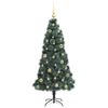 vidaXL Kunstkerstboom met verlichting en balset Groen 150 cm PET