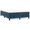 vidaXL Boxspring met matras fluweel donkerblauw 140x190 cm