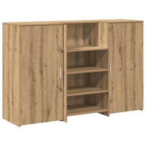 vidaXL Receptiebalie 155x50x103,5cm bewerkt hout artisanaal eikenkleur