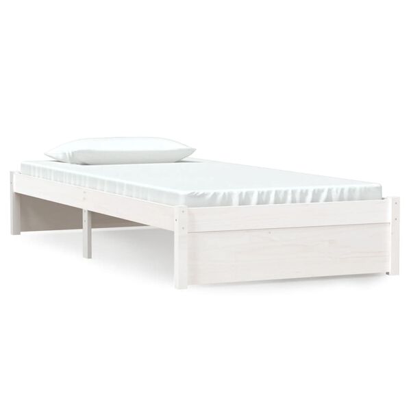 vidaXL Bedframe massief hout wit 90x190 cm