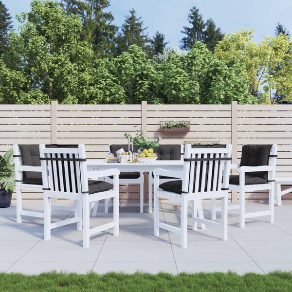 vidaXL Stoelkussens 6 st lage rug 100x50x7 cm stof gem&ecirc;leerd antraciet