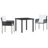 vidaXL Tuin eettafelset 3 st Bruin en zwart PE Rattan