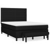 vidaXL Boxspring met matras stof zwart 140x190 cm