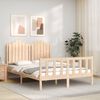 vidaXL Bedframe met hoofdbord massief hout