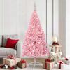 vidaXL Kunstmatig Voorverlicht Kerstboom met 300 LED Roze 180 cm PVC