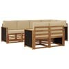 vidaXL Buiten bankenset 6 st Naturel Massief Acaciahout en Polyester