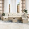 vidaXL Tuin Sofa Set met kussen 9 pcs Beige poly rattan
