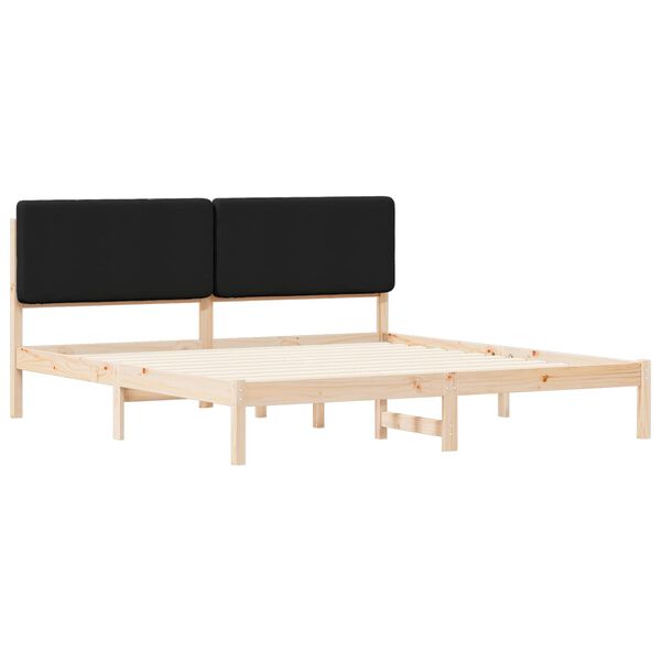 vidaXL Bedframe met Gevoerd Hoofdgedeelte Zwart 180 x 200 cm