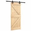 vidaXL Schuifdeur Naturel en Zwart 85 x 210 cm Massief Grenenhout