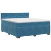 vidaXL Boxspringbed met matras Donkerblauw 140 x 190 cm Fluweel