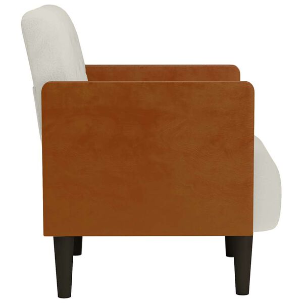 vidaXL Fauteuil met armleuningen Cr&egrave;me 55 cm Fluweel