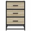 vidaXL Nachtkastje 40x34,5x60 cm bewerkt hout en metaal sonoma eiken