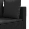 vidaXL 4-delige Loungeset met kussens poly rattan zwart