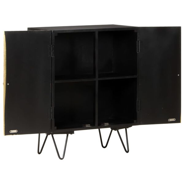 vidaXL Dressoir met messing voorkant 60x30x74 cm massief mangohout