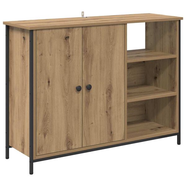 vidaXL Dressoir Artisan Eiken 100 x 33 x 75 cm Bewerkt hout