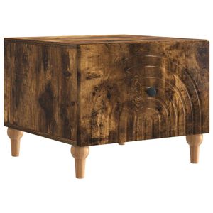 vidaXL Salontafel met lade Gerookt eiken 49 x 50 x 40 cm Bewerkt hout