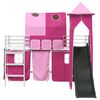 vidaXL Loftbed voor Kids Wit en Roze 74,5 x 190 cm Metaal