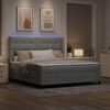 vidaXL Boxspringbed met matras met LED Lichtgrijs 180 x 200 cm Fluweel