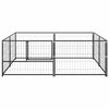 vidaXL Hondenkennel 4 m&sup2; staal zwart