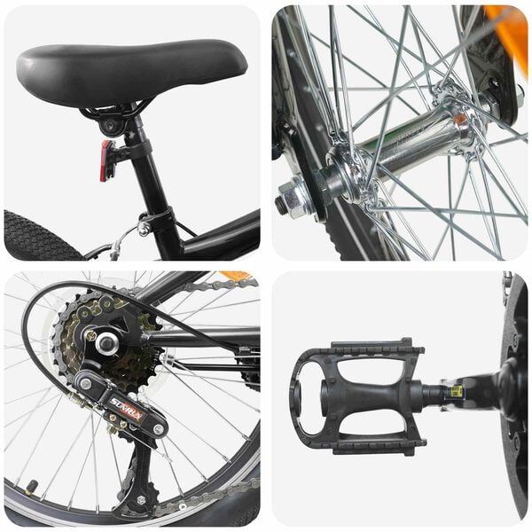 vidaXL Mountainbike 20 Inch 6-Speed voor 5-8 jaar oud Zwart
