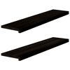 vidaXL Traptreden 2 st 110x30x2 cm massief eikenhout bruin-zwart
