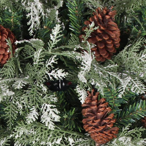 vidaXL Kerstboom met dennenappels 120 cm PVC en PE groen en wit