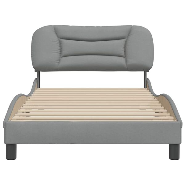 vidaXL Bedframe zonder matras "Hvar" 100x200 cm stof lichtgrijs