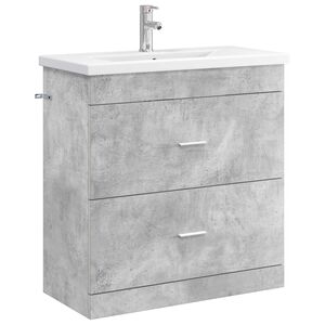 vidaXL Badkamermeubelset Betongrijs 81 x 40 x 84,5 cm Bewerkt hout